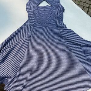 BB Dakota Blue and White Backless Dress